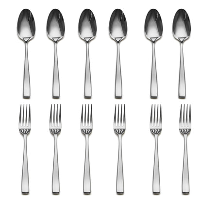 Slanted Mirror-Polish Small Spoon & Fork Duo