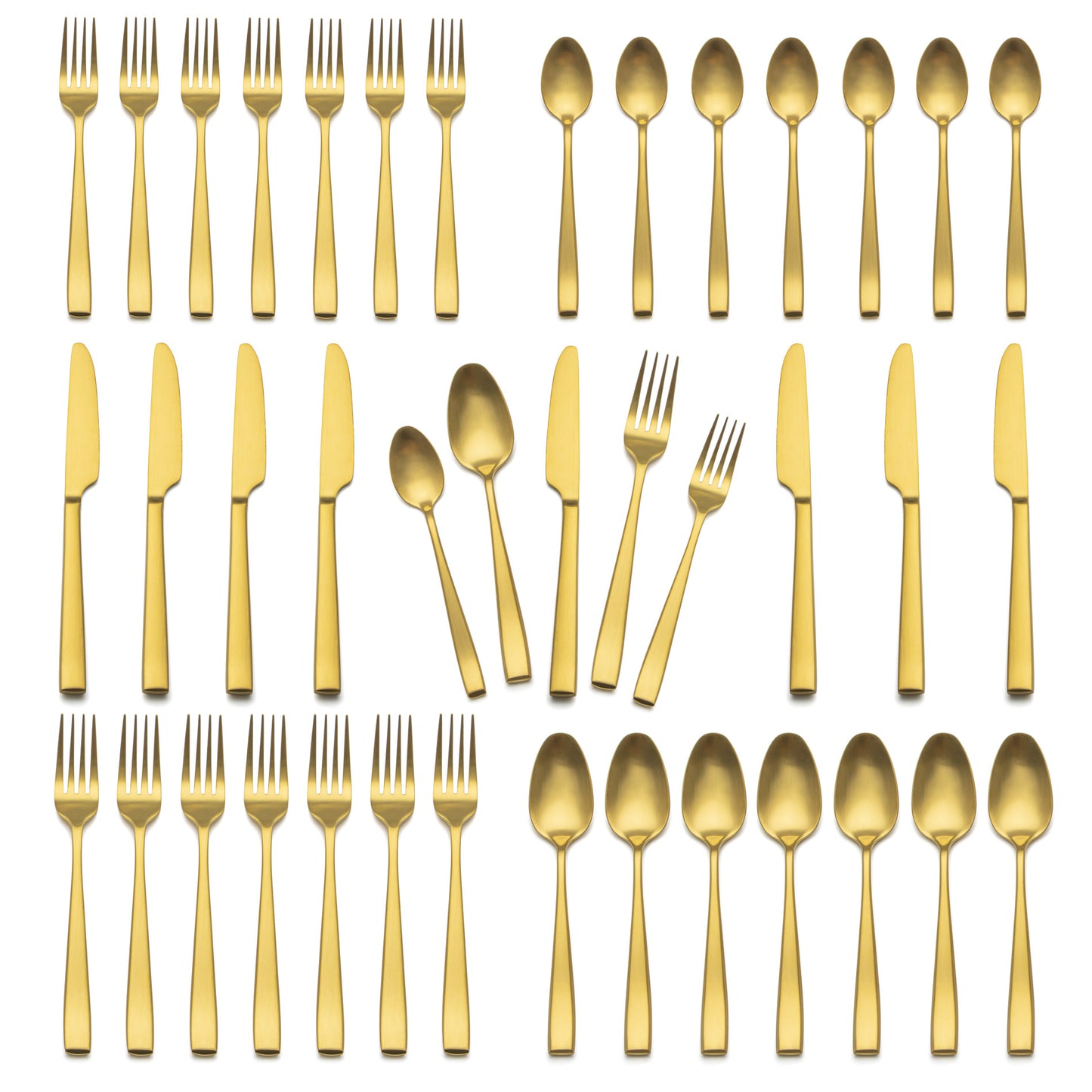 Slanted Matte Gold Electroplated Flatware Set