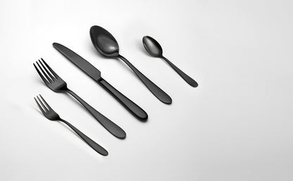 Mirror-Finish Electroplated Black Flatware Set