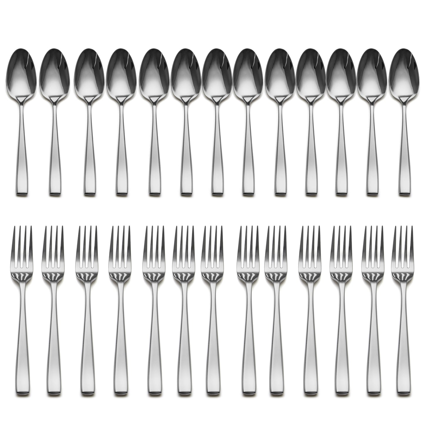 Slanted Mirror-Polish Small Spoon & Fork Duo
