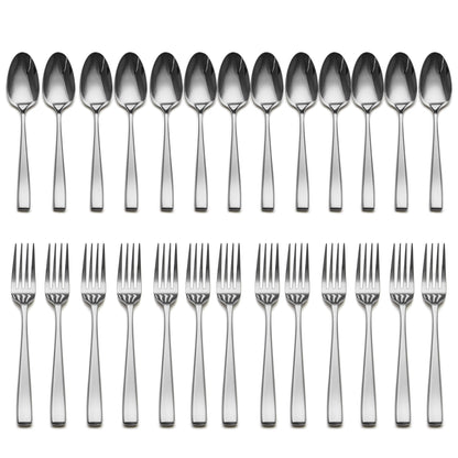 Slanted Mirror-Polish Small Spoon & Fork Duo