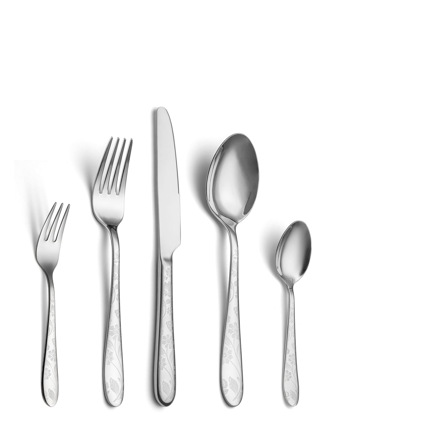 KH2000 Mirror-Finish Daisy Print Flatware Set