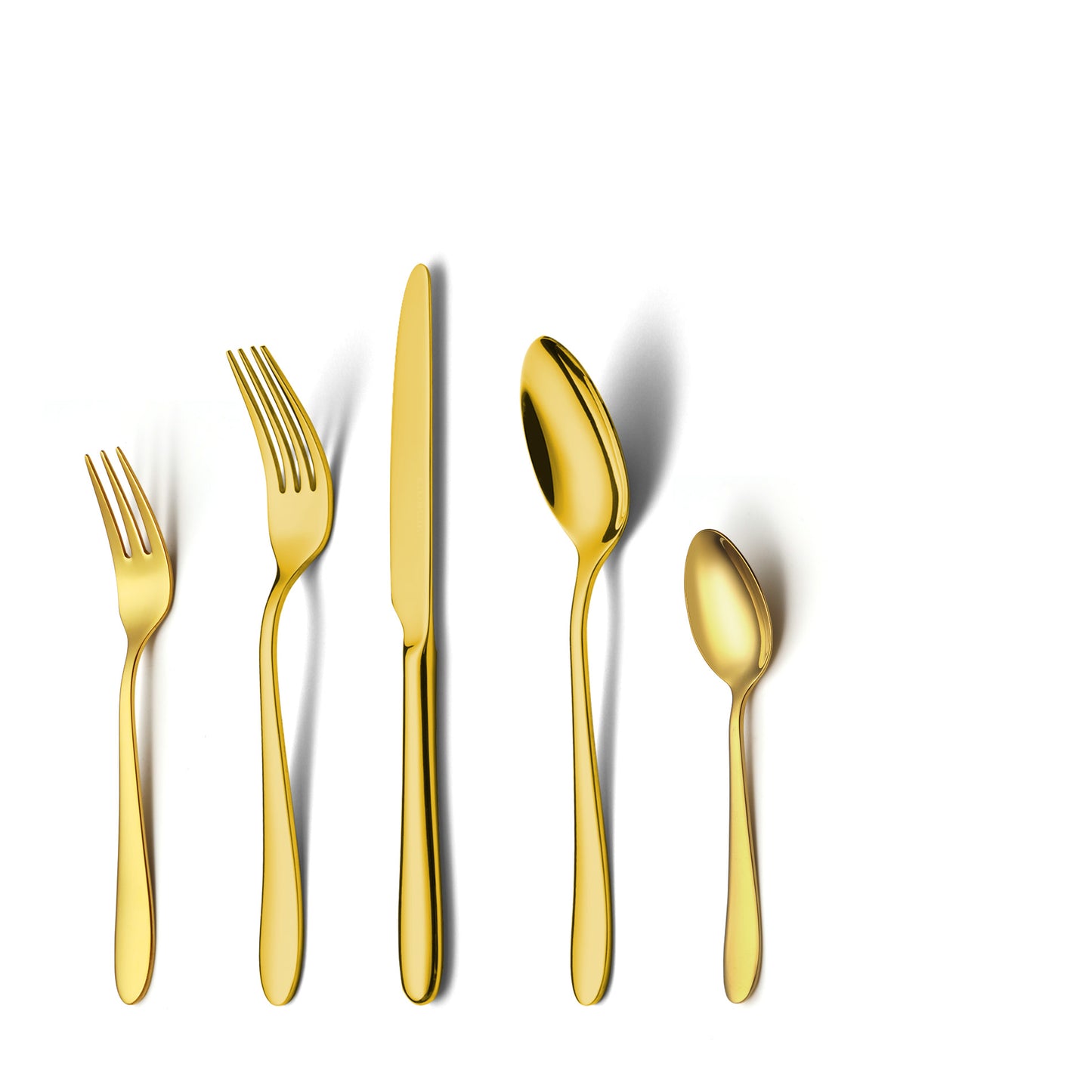 KH2000 Mirror-Finish Electroplated Gold Flatware Set