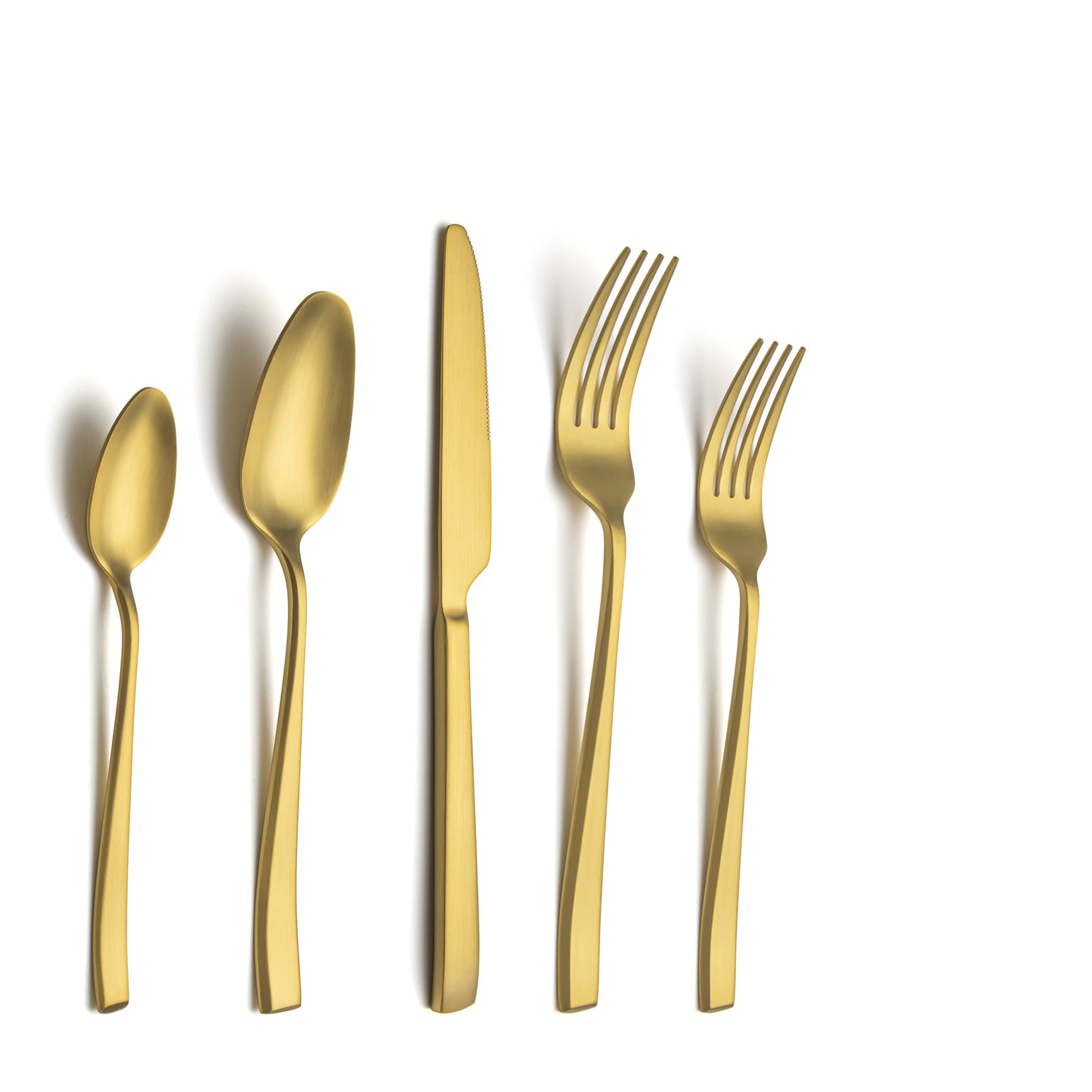 Slanted Matte Gold Electroplated Flatware Set