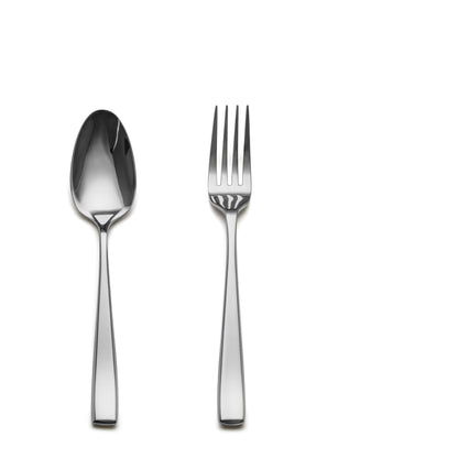 Slanted Mirror-Polish Big Spoon & Fork Duo