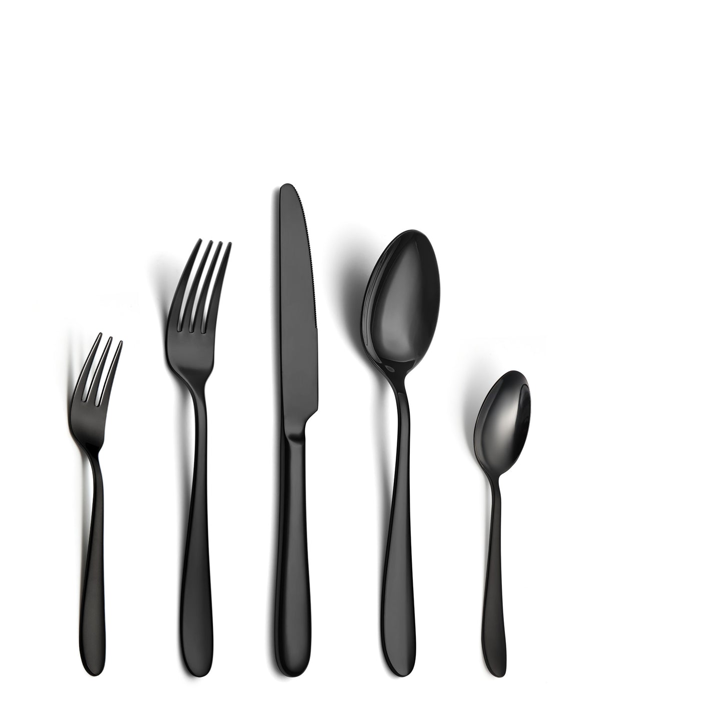 Mirror-Finish Electroplated Black Flatware Set