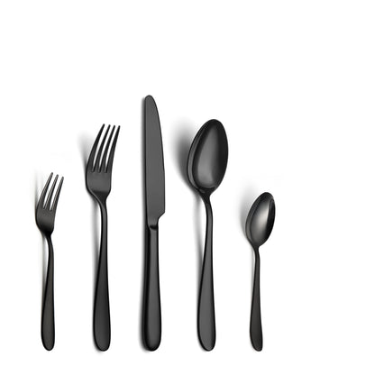 Mirror-Finish Electroplated Black Flatware Set