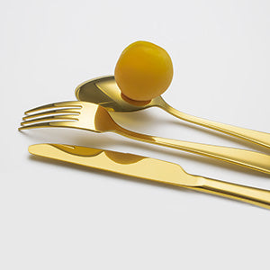 KH2000 Mirror-Finish Electroplated Gold Flatware Set