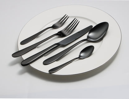 Mirror-Finish Electroplated Black Flatware Set