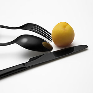 Mirror-Finish Electroplated Black Flatware Set