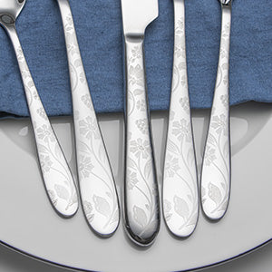 KH2000 Mirror-Finish Daisy Print Flatware Set