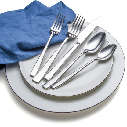 Slanted Mirror-Finish Flatware Set
