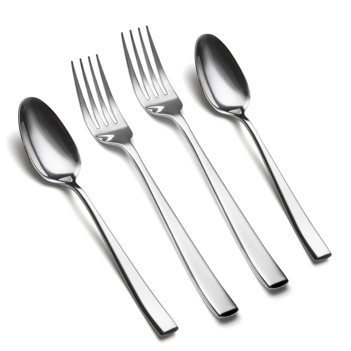 Slanted Mirror-Polish Big Spoon & Fork Duo