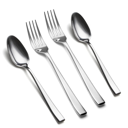 Slanted Mirror-Polish Big Spoon & Fork Duo