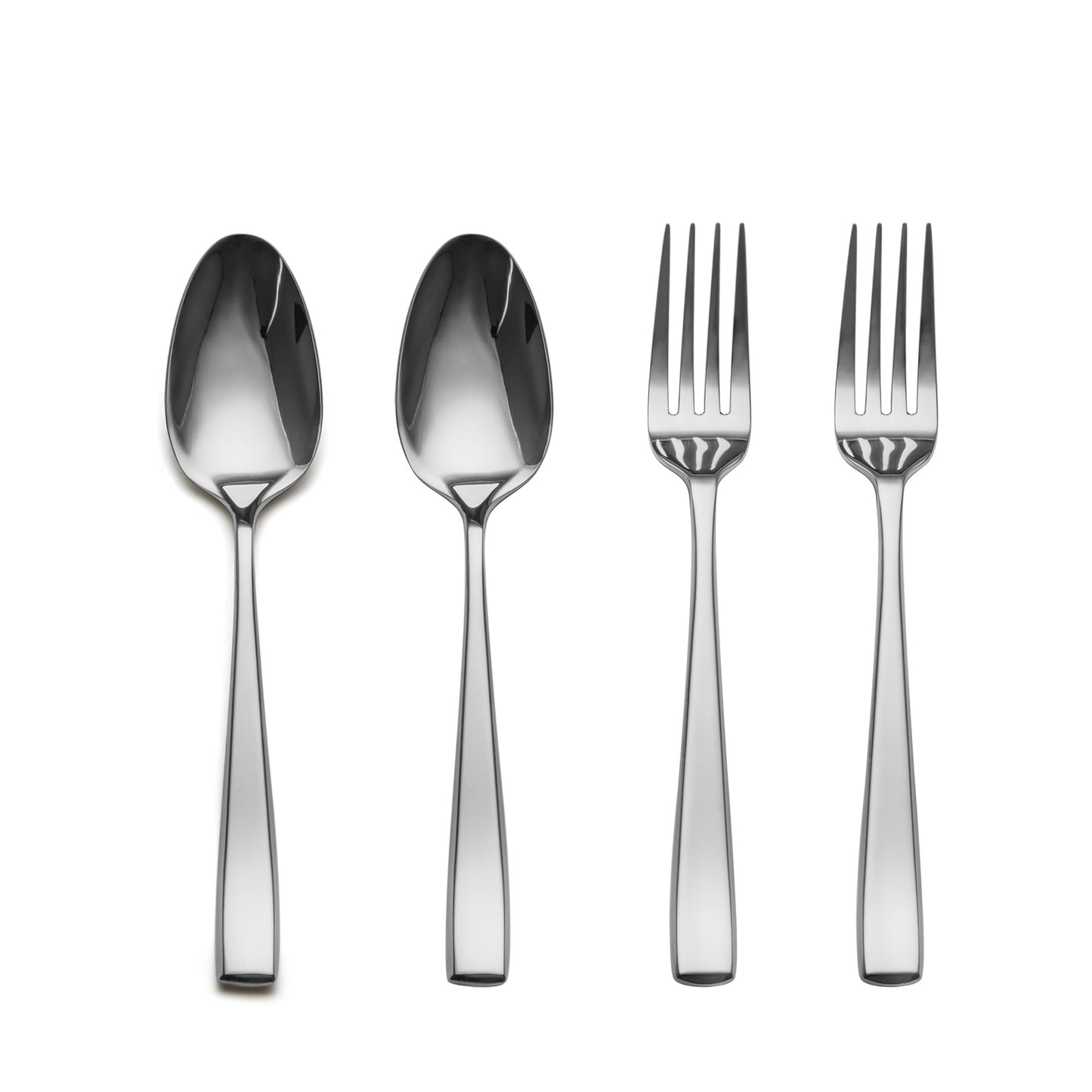 Slanted Mirror-Polish Small Spoon & Fork Duo