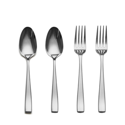Slanted Mirror-Polish Small Spoon & Fork Duo
