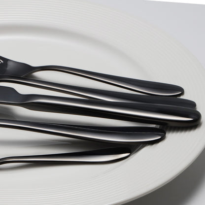 Mirror-Finish Electroplated Black Flatware Set