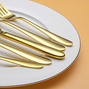 KH2000 Mirror-Finish Electroplated Gold Flatware Set