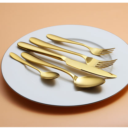 KH2000 Mirror-Finish Electroplated Gold Flatware Set