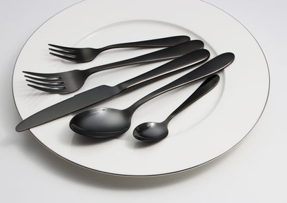 Mirror-Finish Electroplated Black Flatware Set
