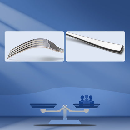 Slanted Mirror-Polish Small Spoon & Fork Duo