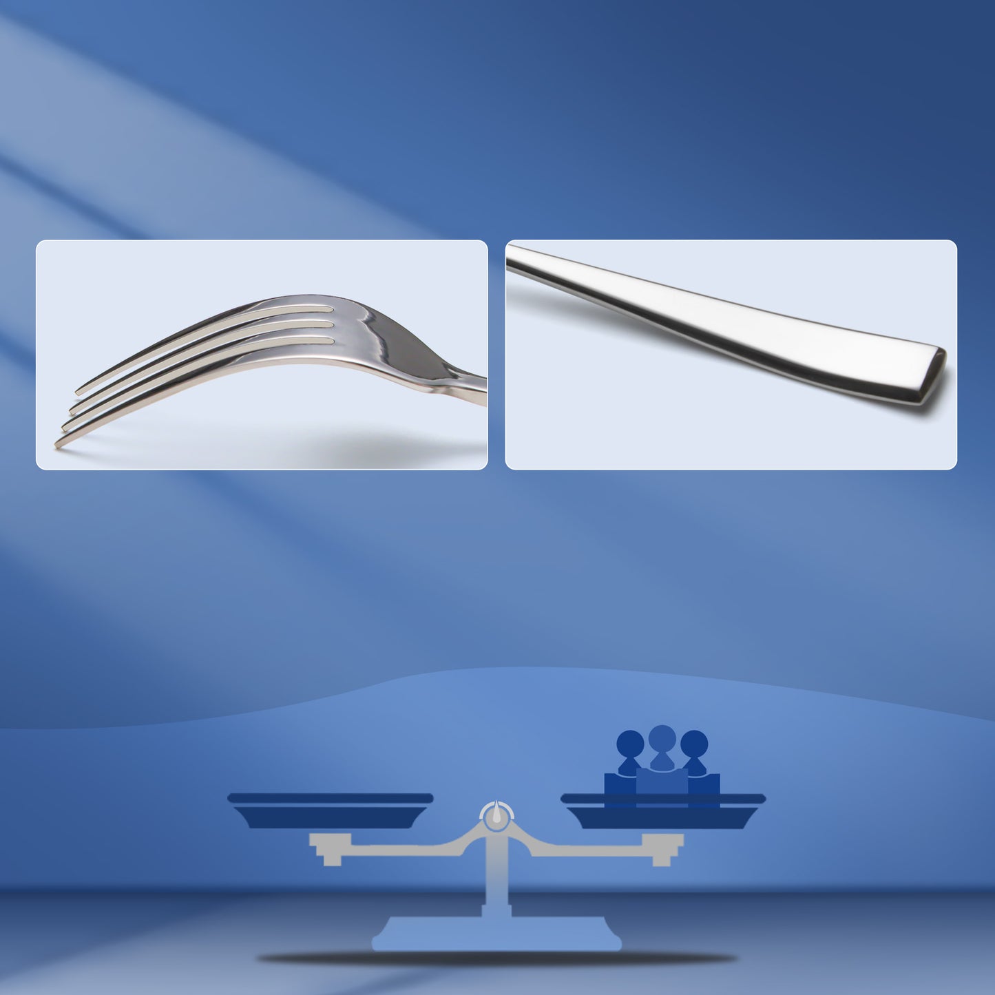 Slanted Mirror-Polish Big Spoon & Fork Duo