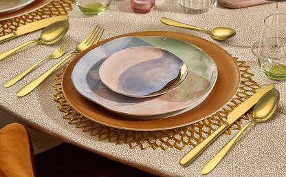 KH2000 Mirror-Finish Electroplated Gold Flatware Set