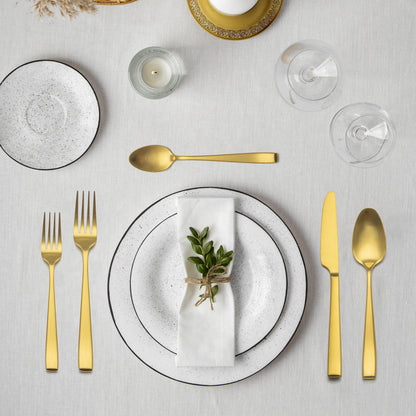 Slanted Matte Gold Electroplated Flatware Set