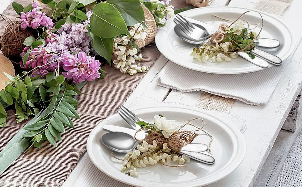 KH2000 Mirror-Finish Daisy Print Flatware Set