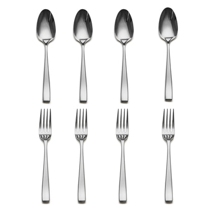 Slanted Mirror-Polish Small Spoon & Fork Duo