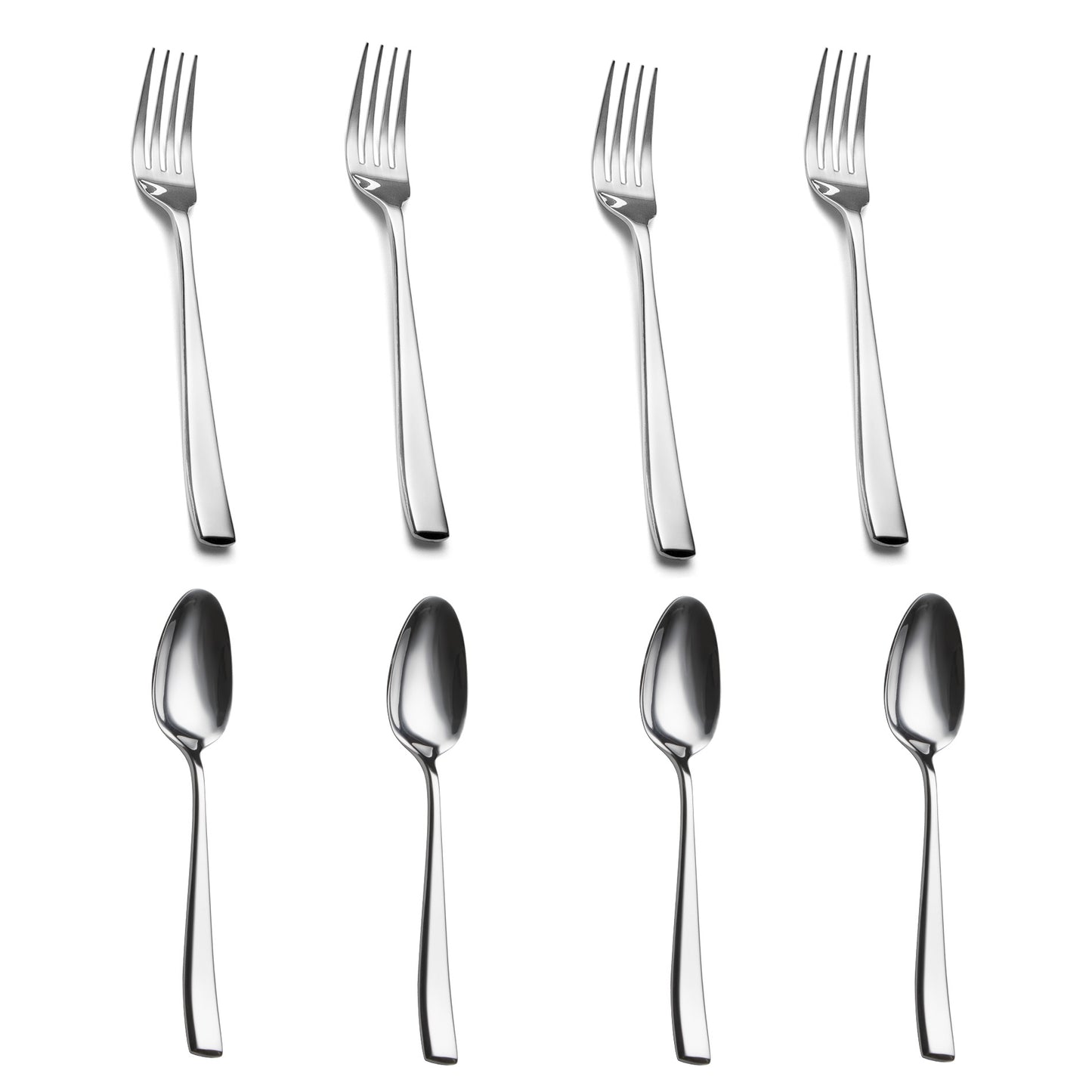 Slanted Mirror-Polish Big Spoon & Fork Duo