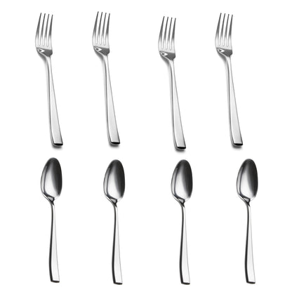 Slanted Mirror-Polish Big Spoon & Fork Duo