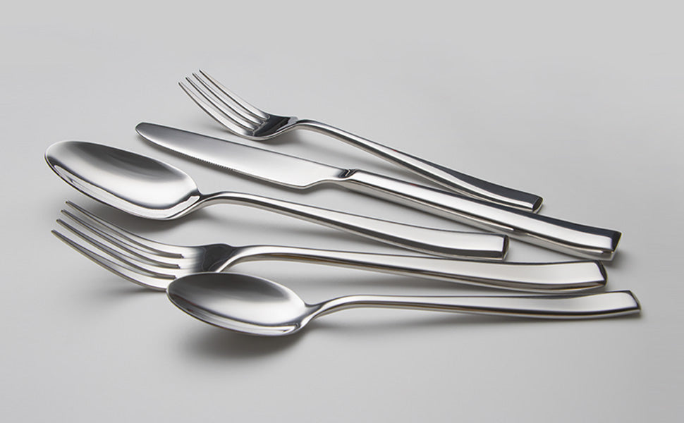 Slanted Mirror-Finish Flatware Set